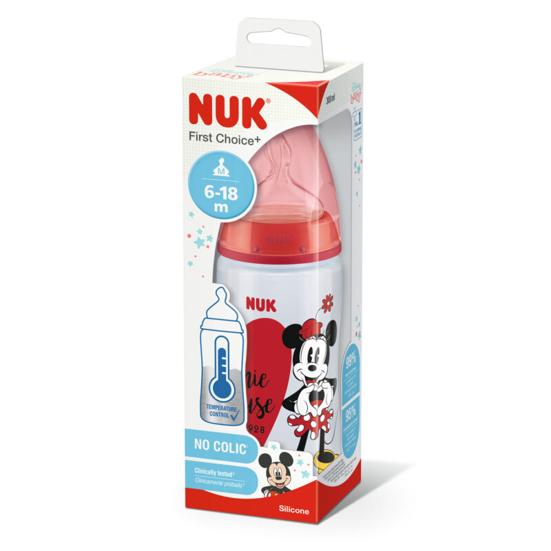 NUK - Biberon First Choice+ 300ml, Disney Minnie Mouse