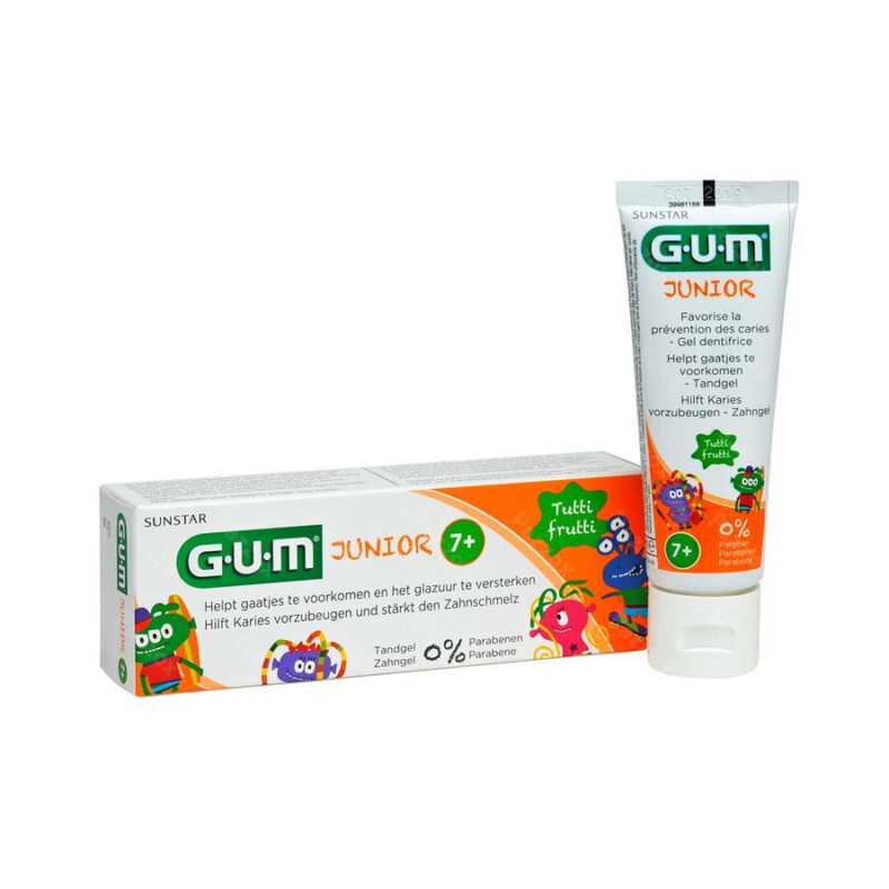 Gum junior dentifrice 7+ ans tutti-fruitti - tube de 50 ml